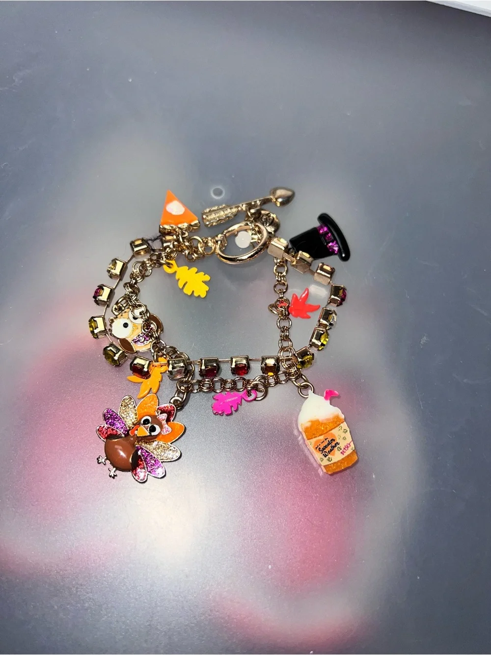 Betsy Johnson Thanksgiving Theme Charm Bracelet - Picture 2 of 6